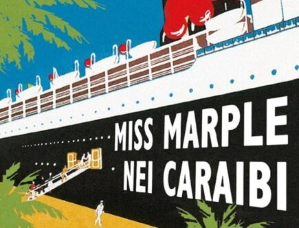 Sulla copertina di Miss Marple nei Caraibi è disegnata una grande nave da crociera che carica i suoi passeggeri