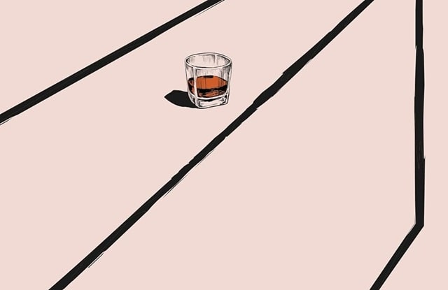 Sulla copertina diQuando tutto è detto di Anne Griffin c'è il disegno di un bicchiere di whiskey appoggiato sul bancone di un bar